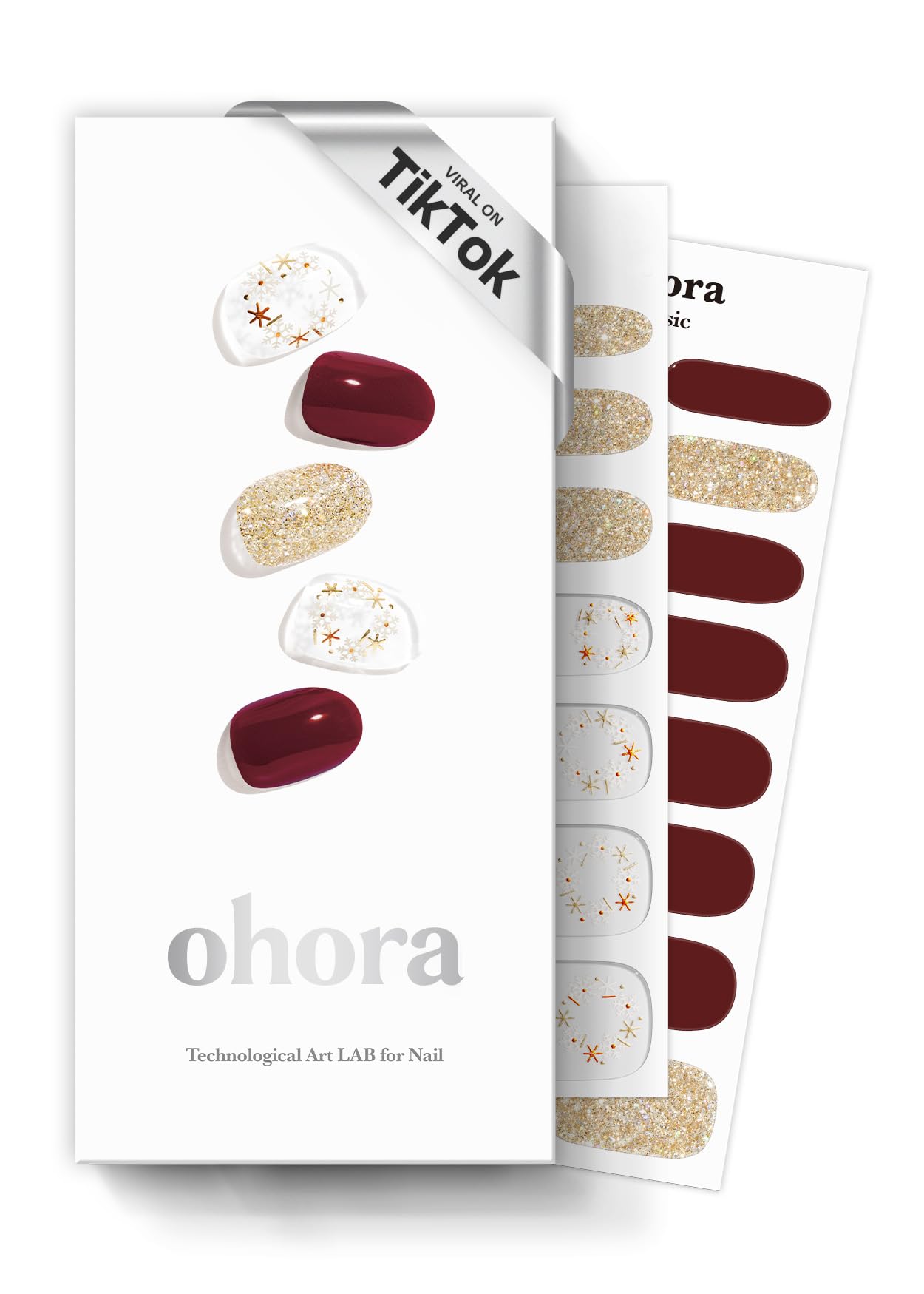 ohora Semi Cured Gel Nail Strips (N Cream Glow) - Pink, Solid, Works with Any UV/LED Lamps, Salon-Quality, Long Lasting, Easy to Apply & Remove - Includes 2 Prep Pads, Nail File & Wooden Stick