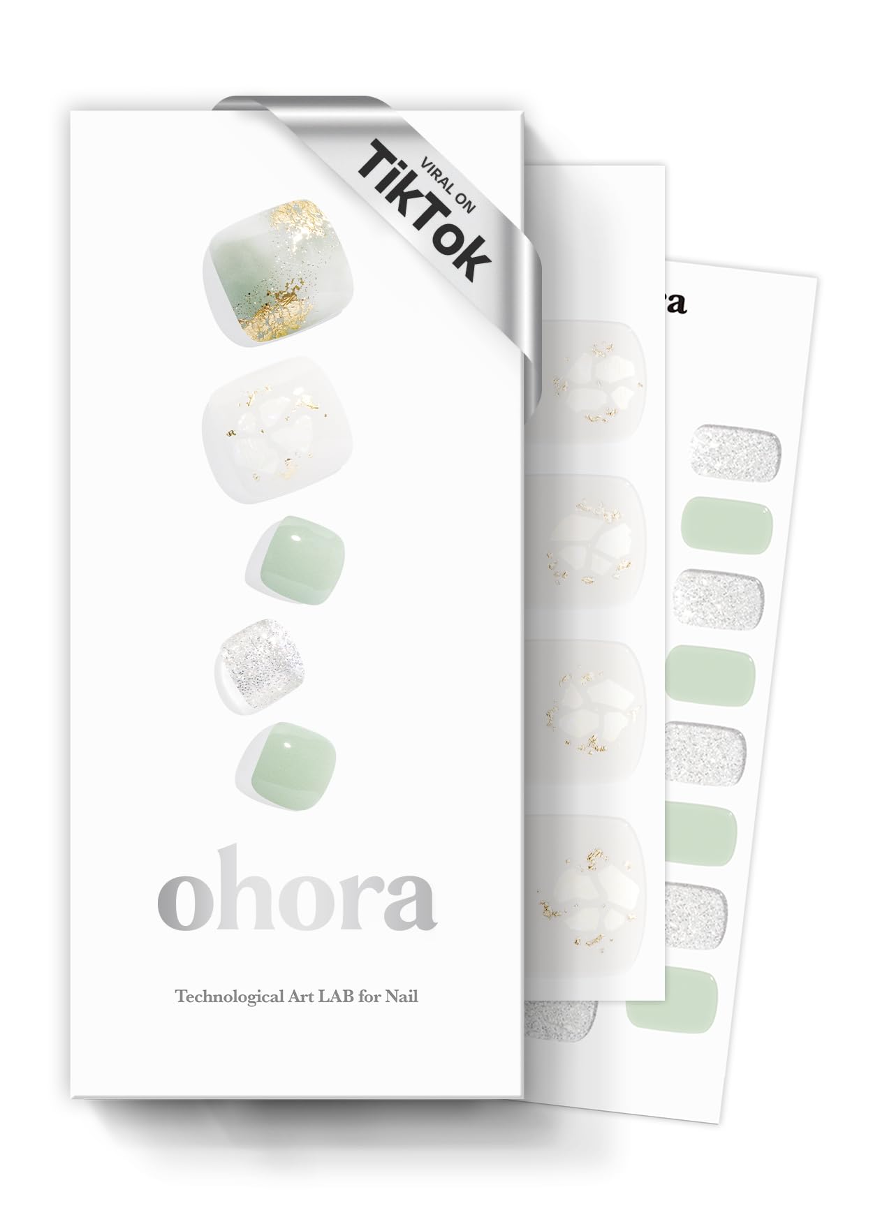 ohora Semi Cured Gel Nail Strips (N Cream Glow) - Pink, Solid, Works with Any UV/LED Lamps, Salon-Quality, Long Lasting, Easy to Apply & Remove - Includes 2 Prep Pads, Nail File & Wooden Stick