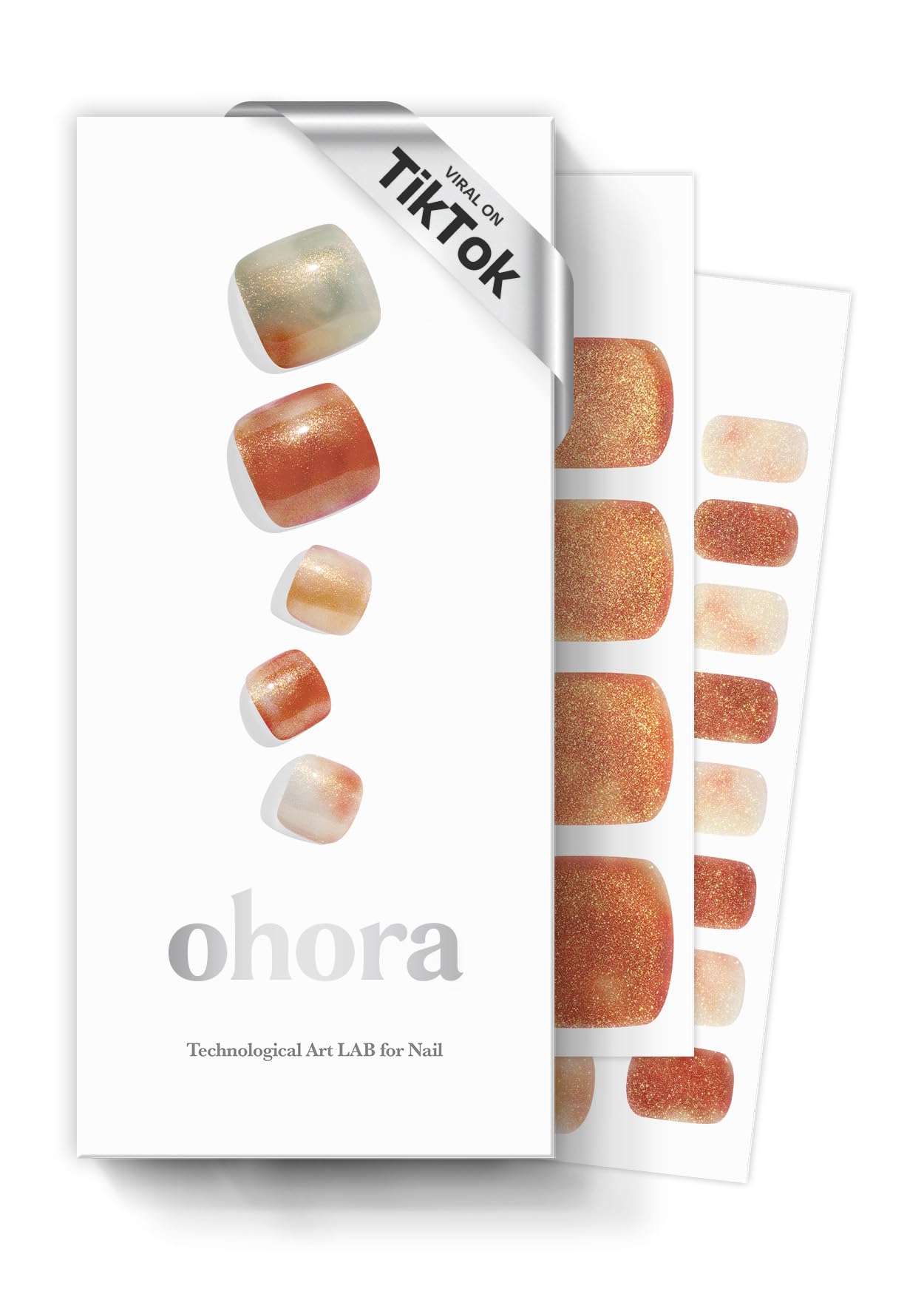 ohora Semi Cured Gel Nail Strips (N Cream Glow) - Pink, Solid, Works with Any UV/LED Lamps, Salon-Quality, Long Lasting, Easy to Apply & Remove - Includes 2 Prep Pads, Nail File & Wooden Stick