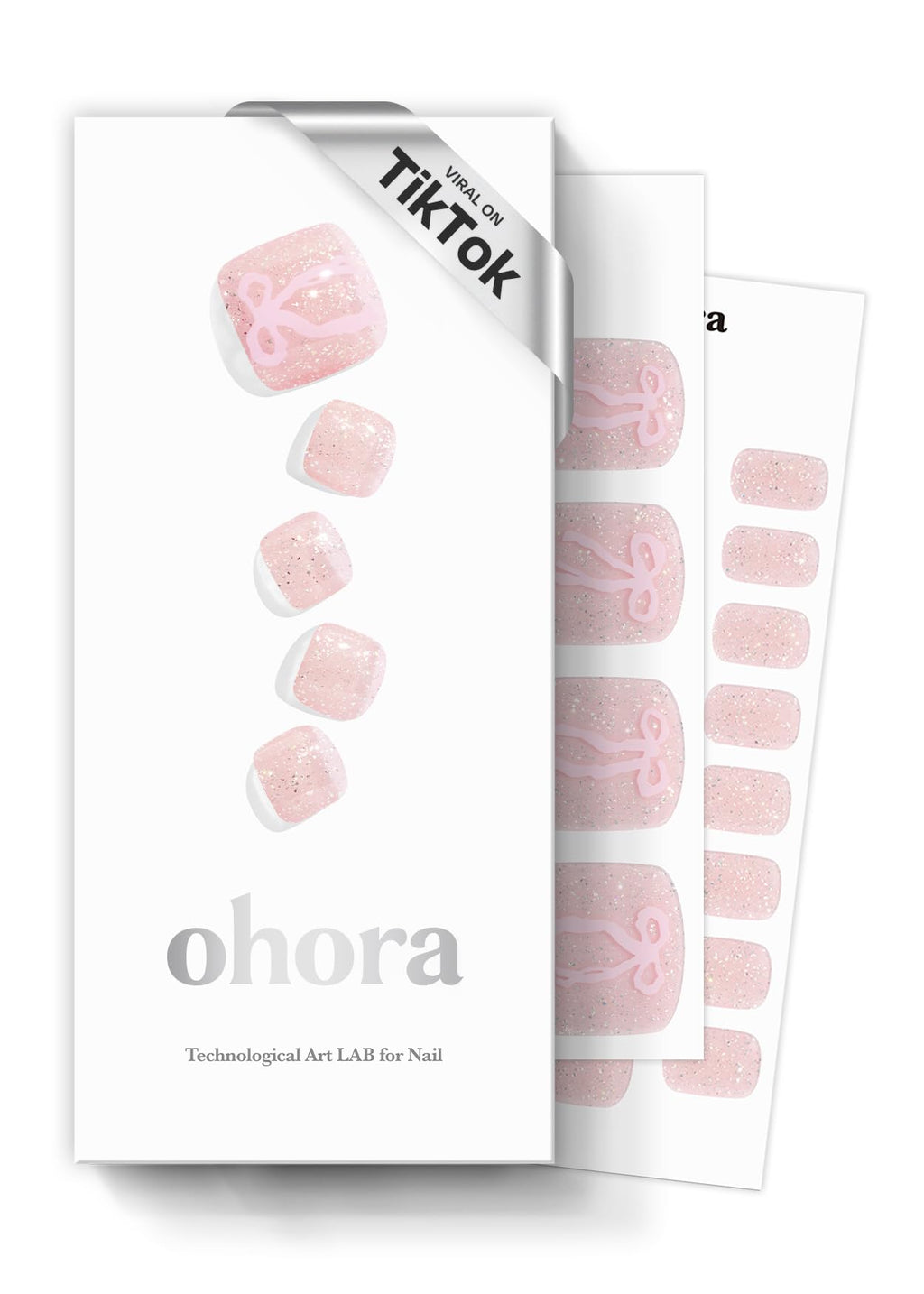ohora Semi Cured Gel Nail Strips (N Cream Glow) - Pink, Solid, Works with Any UV/LED Lamps, Salon-Quality, Long Lasting, Easy to Apply & Remove - Includes 2 Prep Pads, Nail File & Wooden Stick
