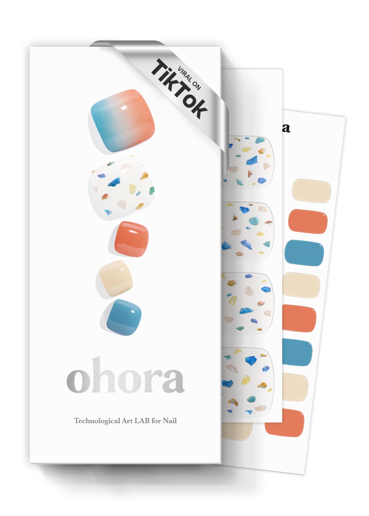 ohora Semi Cured Gel Nail Strips (N Cream Glow) - Pink, Solid, Works with Any UV/LED Lamps, Salon-Quality, Long Lasting, Easy to Apply & Remove - Includes 2 Prep Pads, Nail File & Wooden Stick