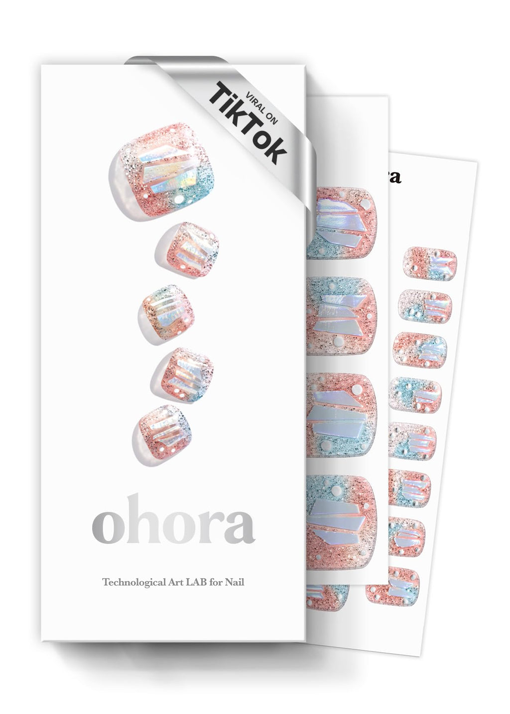 ohora Semi Cured Gel Nail Strips (N Cream Glow) - Pink, Solid, Works with Any UV/LED Lamps, Salon-Quality, Long Lasting, Easy to Apply & Remove - Includes 2 Prep Pads, Nail File & Wooden Stick