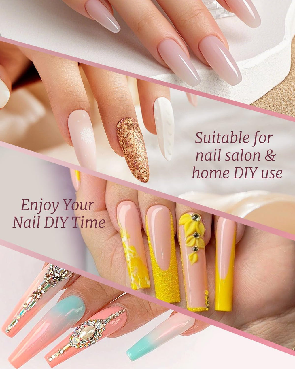 Luz UV para uñas, luz UV de mano para uñas, lámpara LED portátil de 3 W con 2 ajustes de temporizador, 20/60 segundos para esmalte de gel, hogar, salón de bricolaje para mujeres (rosa)